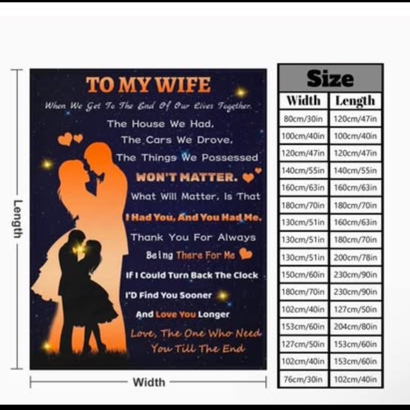 To my wife Blanket Size 50x60 Inc - Picture 7 of 7